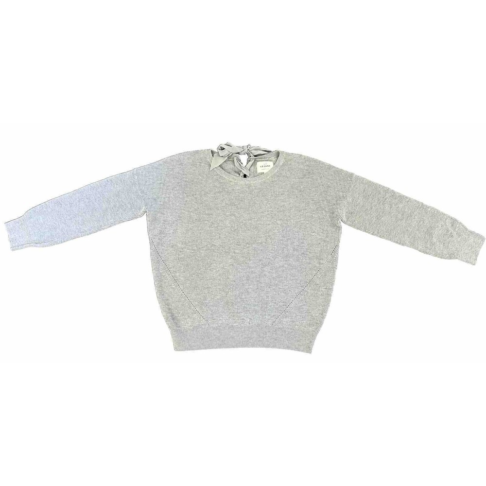 LA MAILLE SEZANE Long Sleeve Jumper Sweater Merino Wool Silk M Gray